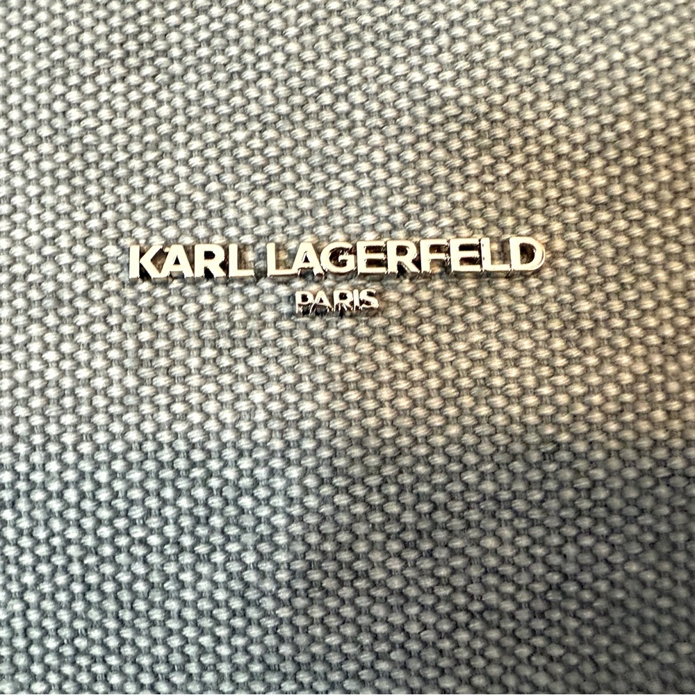 Karl Lagerfeld Paris NWT Classic Karl Light Wash Denim Margot Large Cotton Tote - Picture 9 of 9